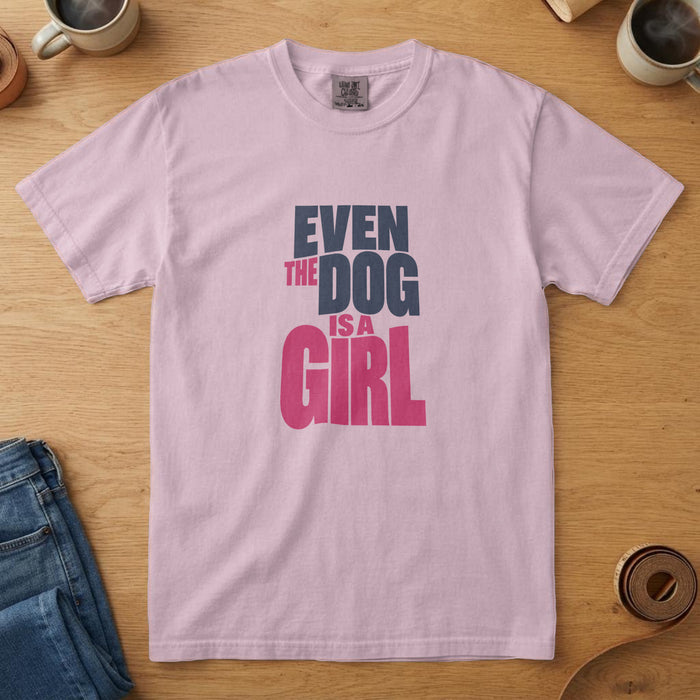 Even the Dog Is a Girl Outnumbered Dad T-Shirt