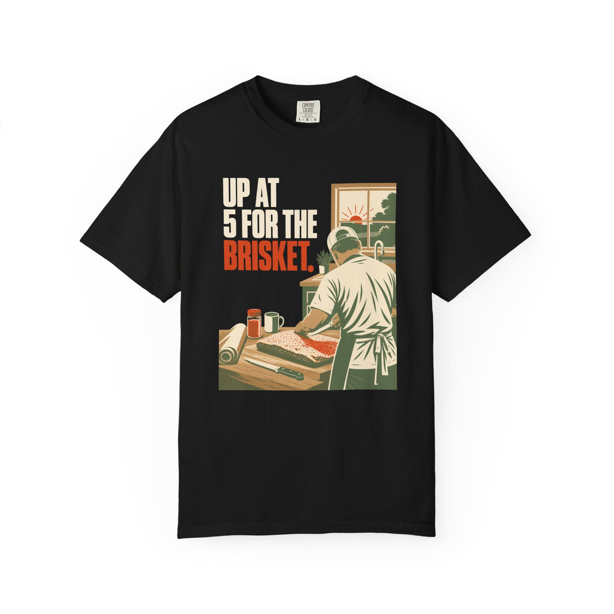 Brisket Pitmaster T-Shirt — "Up at 5 for the Brisket" Vintage BBQ Shirt