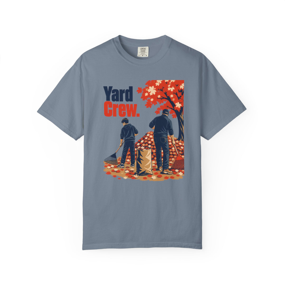 Yard Crew T-Shirt — Retro Fall Leaf Raking Graphic Tee