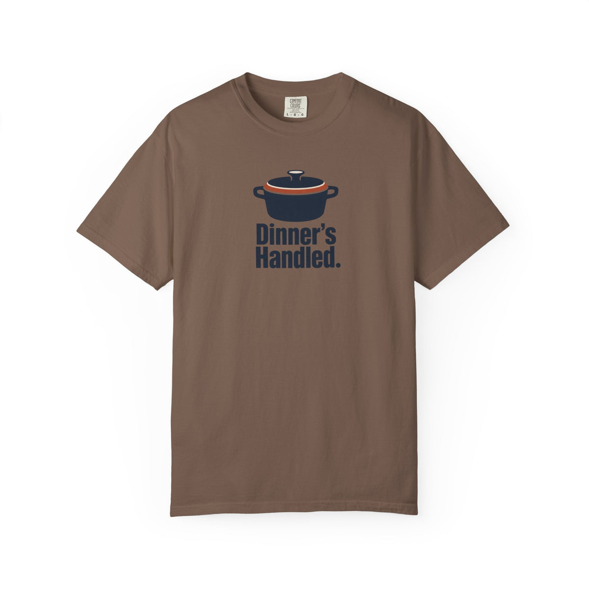 Dinner's Handled T-Shirt — Cooking Pot Graphic Tee for Home Cooks & Dinner Nights