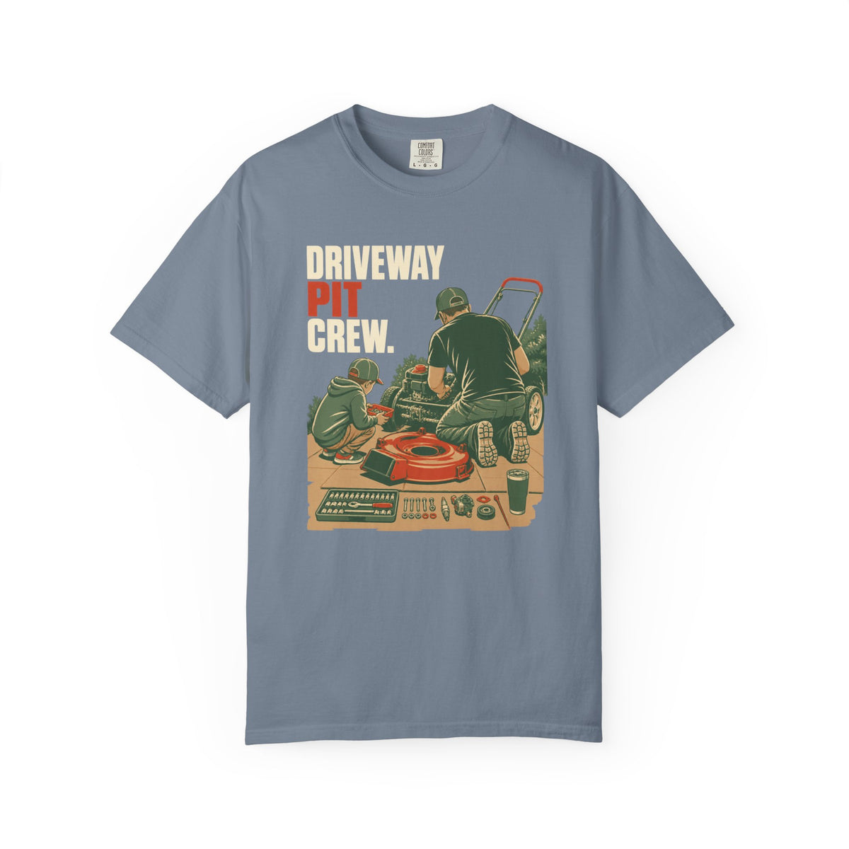 Driveway Crew T-Shirt — Vintage Car Maintenance Graphic Tee