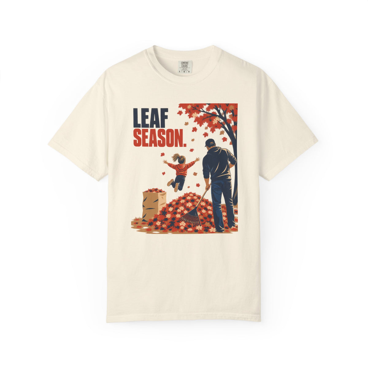 Leaf Season T-Shirt — Vintage Fall Kids & Dad Leaf Pile Design