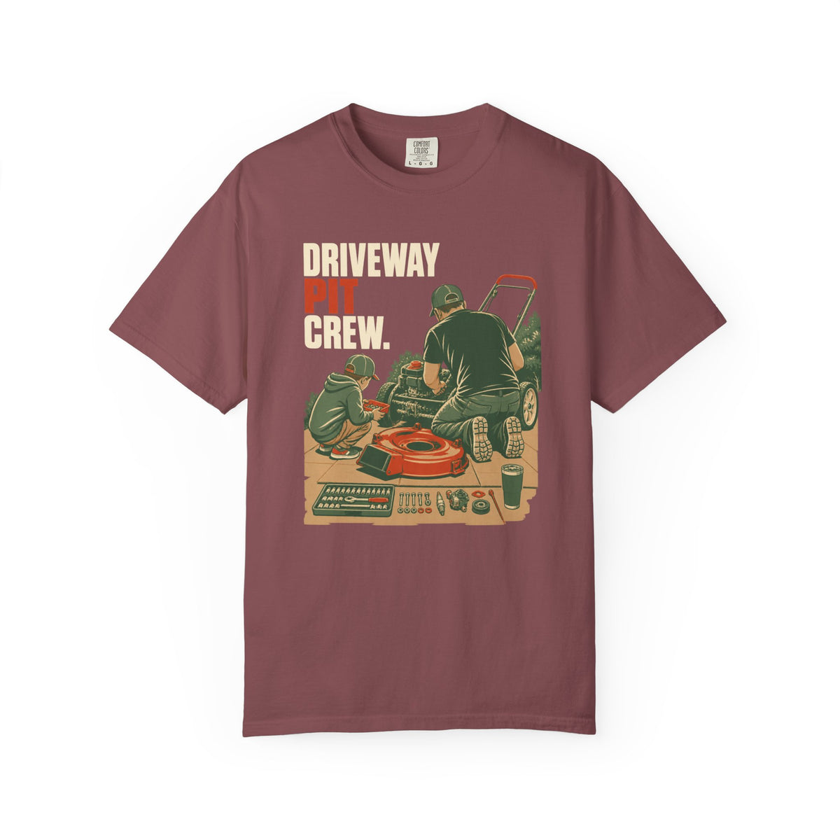 Driveway Crew T-Shirt — Vintage Car Maintenance Graphic Tee