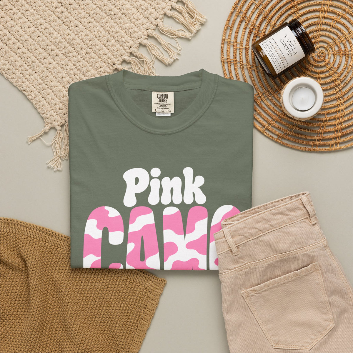 Pink Camo Crew Camo Dad T-Shirt