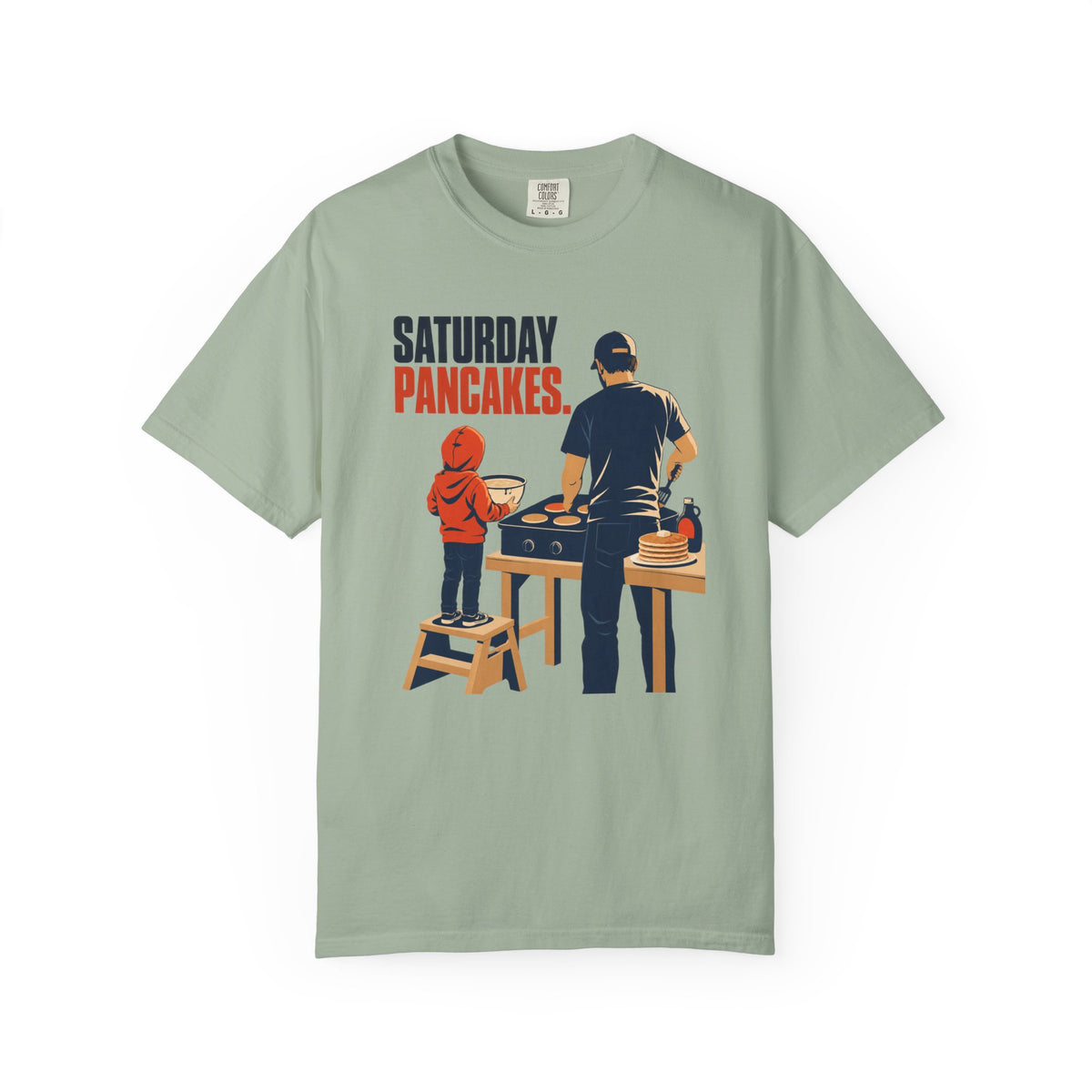 Saturday Pancakes T-Shirt – Dad & Kid Breakfast Graphic Tee