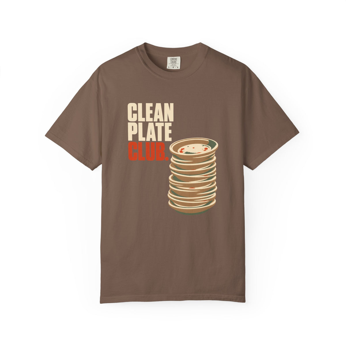 Clean Plate Club T-Shirt — Retro Stack of Plates Graphic Tee