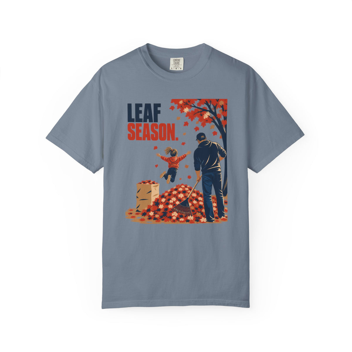 Leaf Season T-Shirt — Vintage Fall Kids & Dad Leaf Pile Design