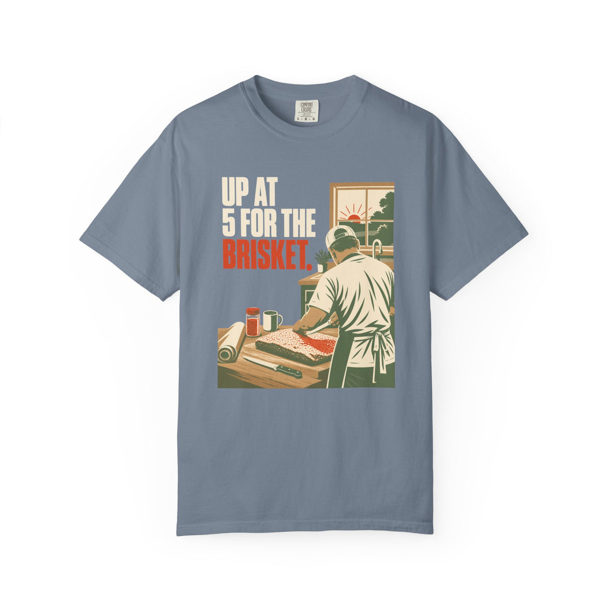 Brisket Pitmaster T-Shirt — "Up at 5 for the Brisket" Vintage BBQ Shirt
