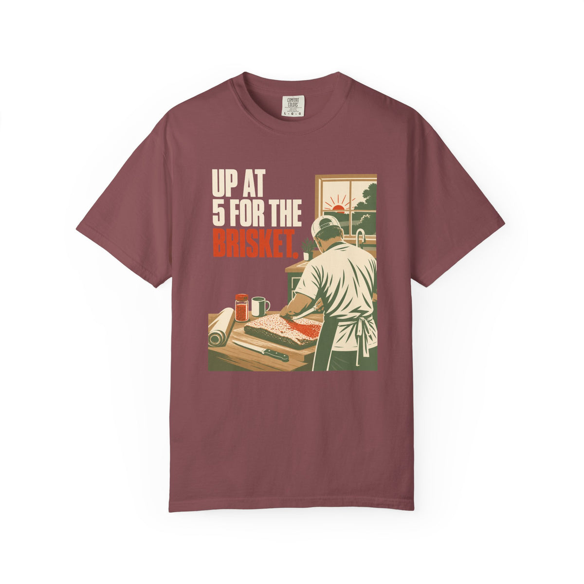 Brisket Pitmaster T-Shirt — "Up at 5 for the Brisket" Vintage BBQ Shirt