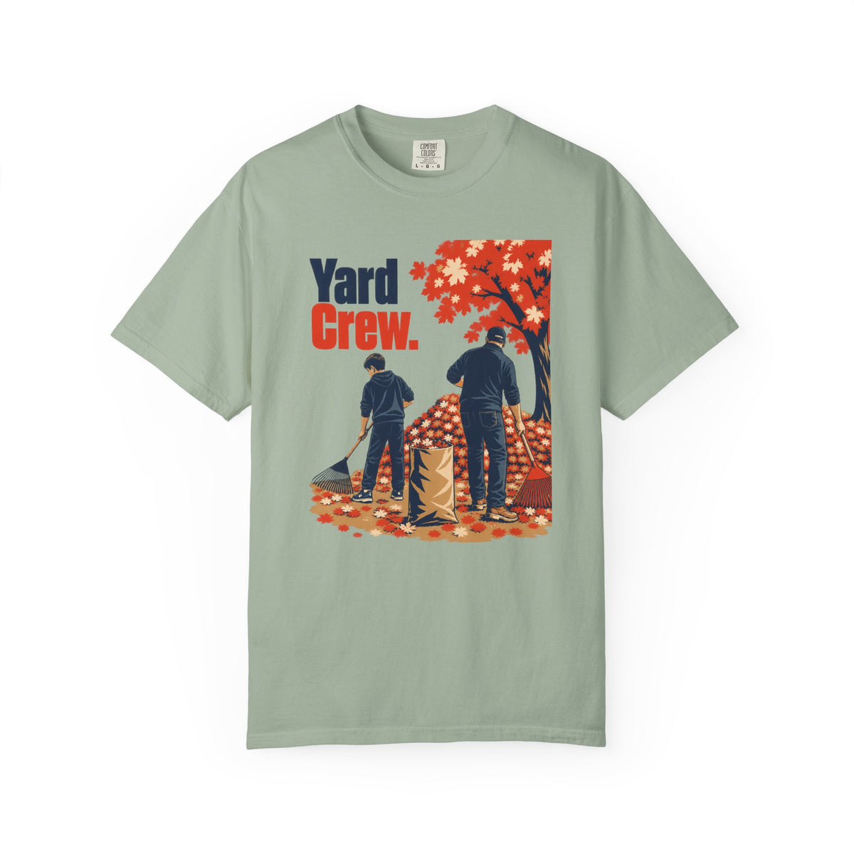 Yard Crew T-Shirt — Retro Fall Leaf Raking Graphic Tee