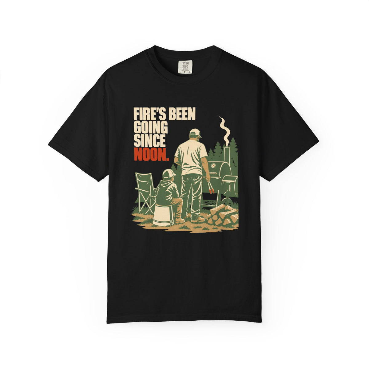 Campfire Grill T-Shirt — "Fire's Been Going Since 1492" Retro Camping Tee