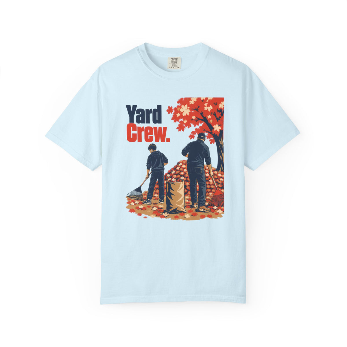 Yard Crew T-Shirt — Retro Fall Leaf Raking Graphic Tee