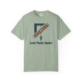 Level. Plumb. Square. T-Shirt — Carpenter & DIY Toolbox Tee