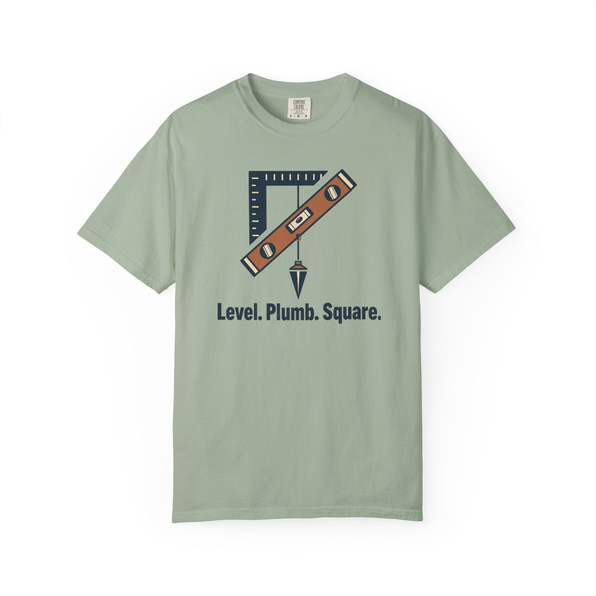 Level. Plumb. Square. T-Shirt — Carpenter & DIY Toolbox Tee