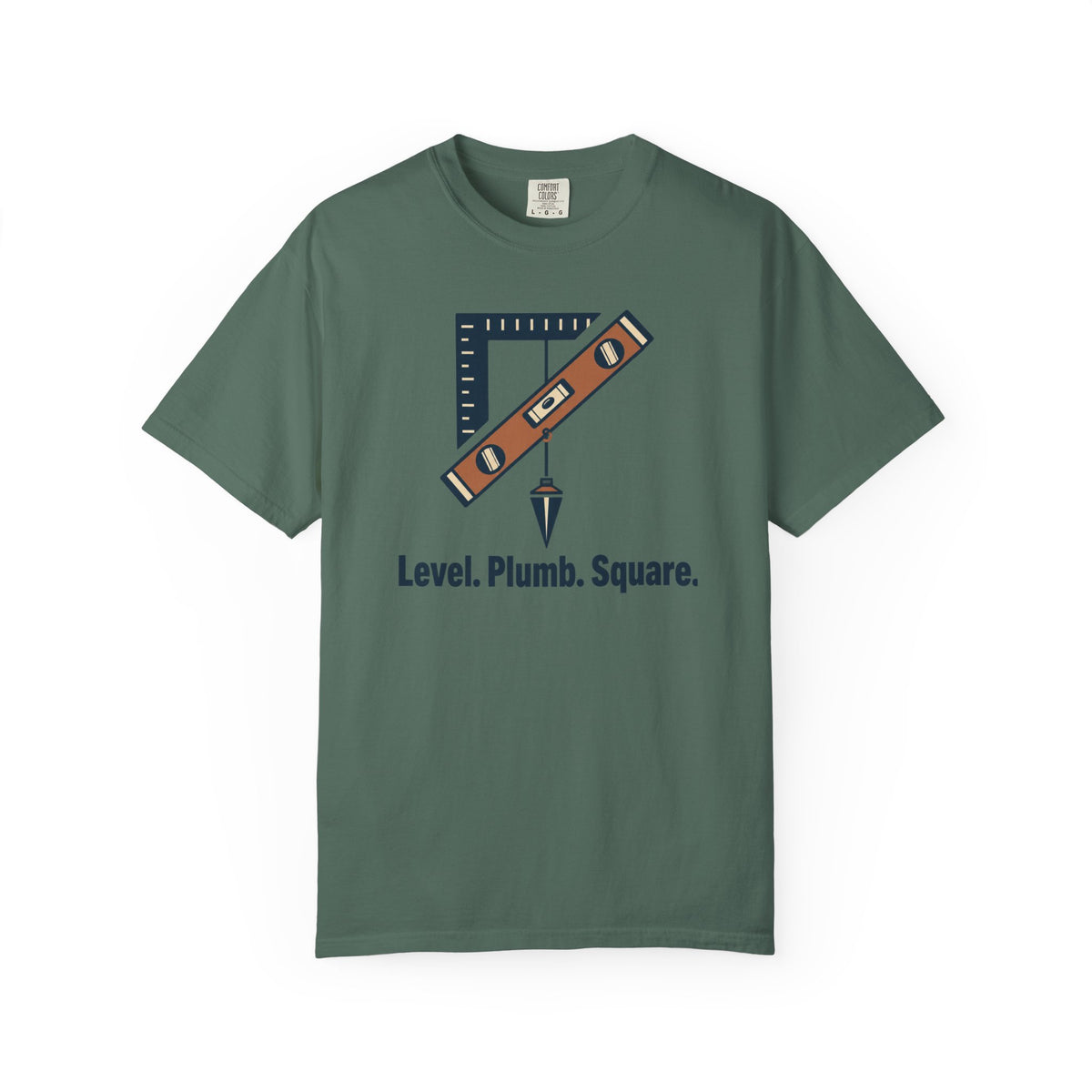 Level. Plumb. Square. T-Shirt — Carpenter & DIY Toolbox Tee