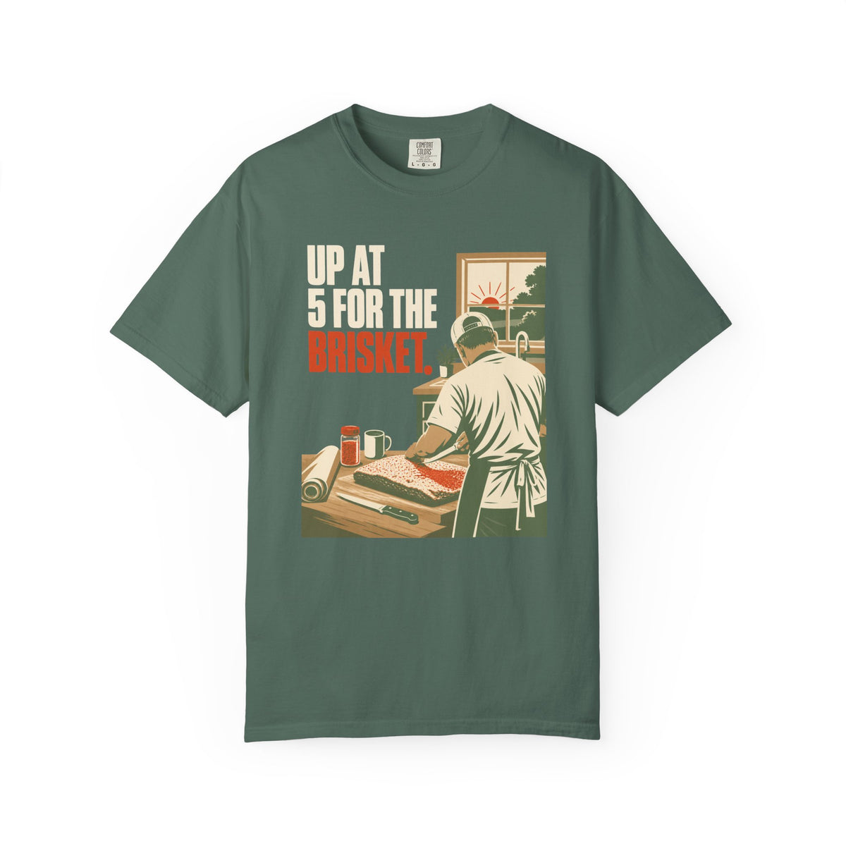 Brisket Pitmaster T-Shirt — "Up at 5 for the Brisket" Vintage BBQ Shirt
