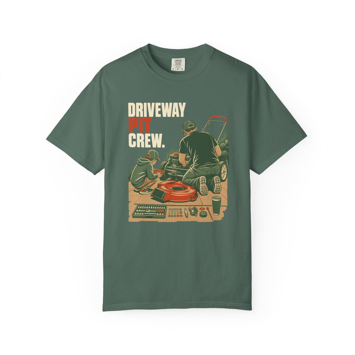 Driveway Crew T-Shirt — Vintage Car Maintenance Graphic Tee