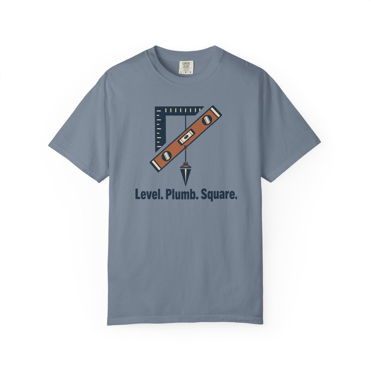 Level. Plumb. Square. T-Shirt — Carpenter & DIY Toolbox Tee