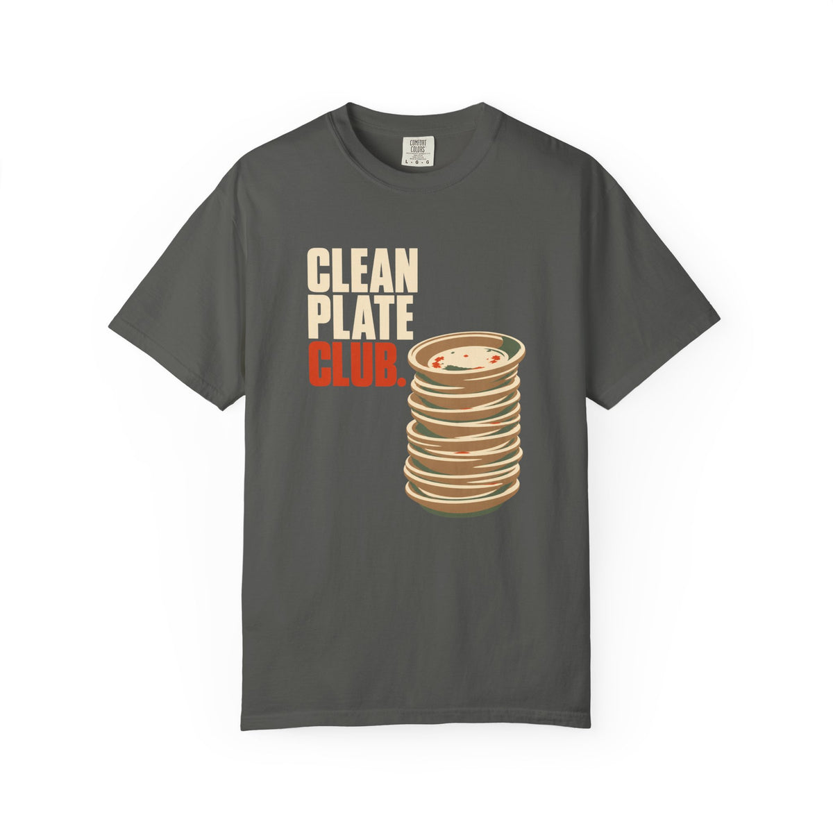 Clean Plate Club T-Shirt — Retro Stack of Plates Graphic Tee