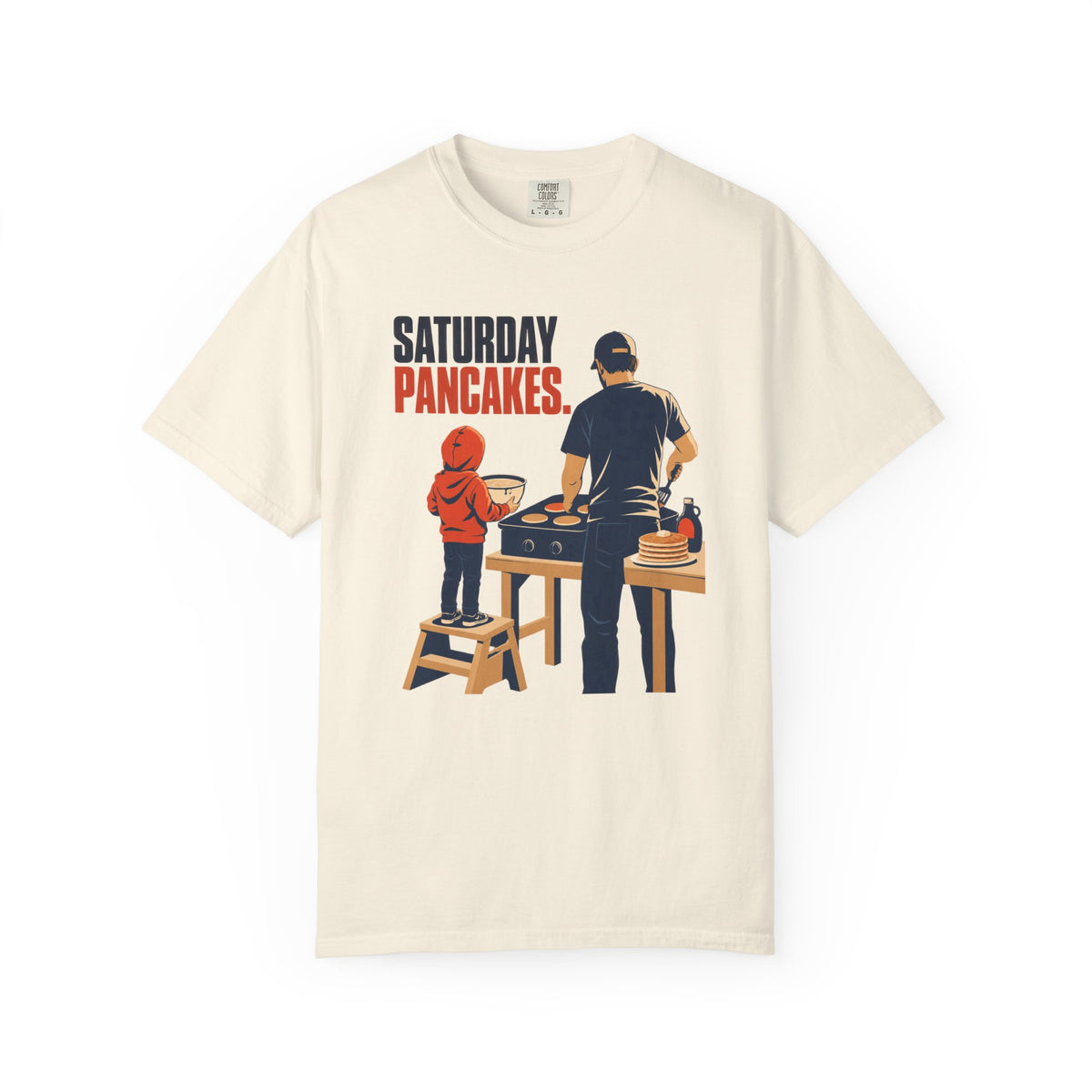 Saturday Pancakes T-Shirt – Dad & Kid Breakfast Graphic Tee