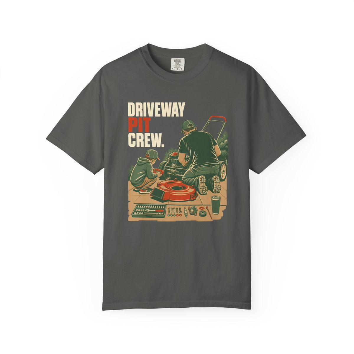 Driveway Crew T-Shirt — Vintage Car Maintenance Graphic Tee