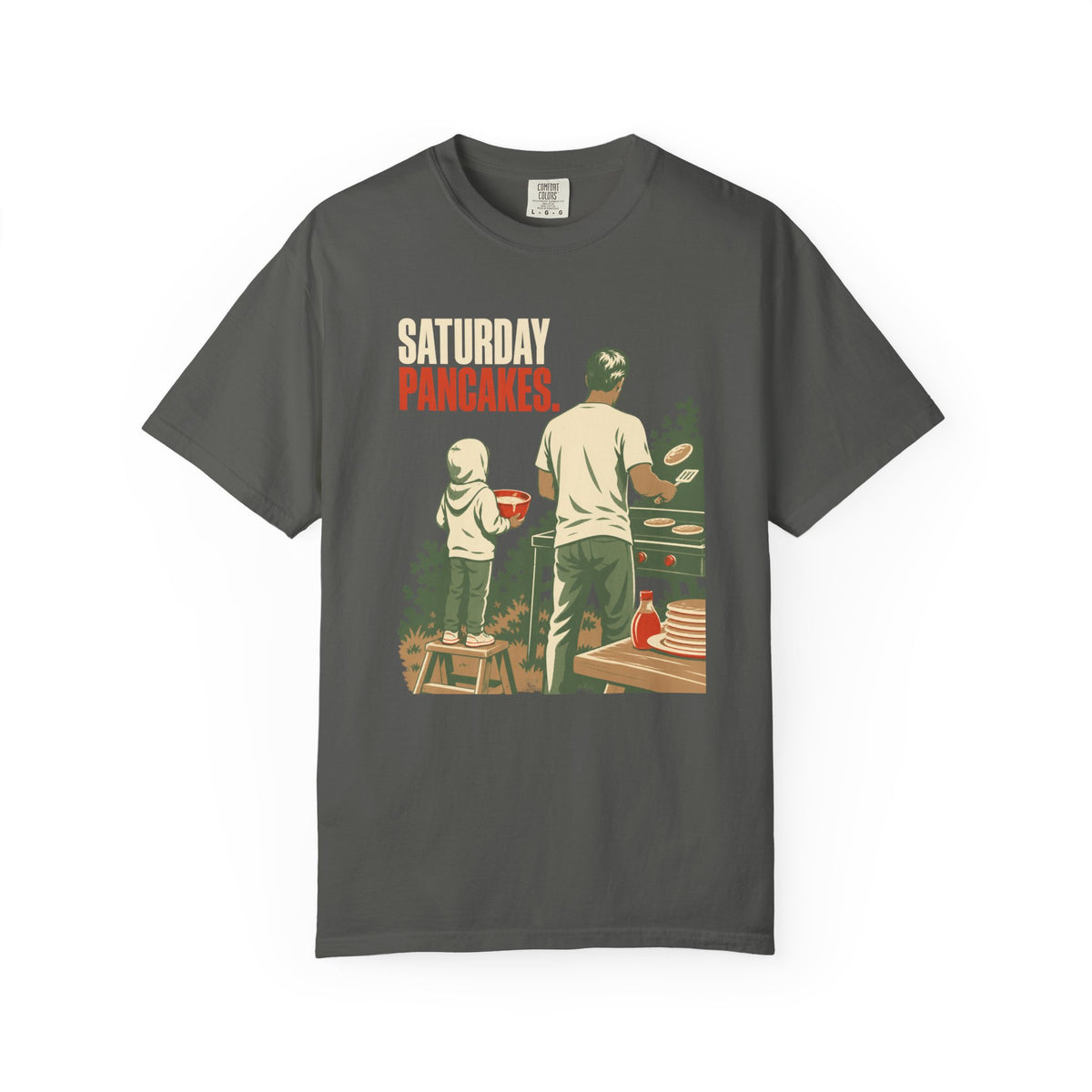 Saturday Pancakes T-Shirt — Father & Child Pancake Morning Retro Tee