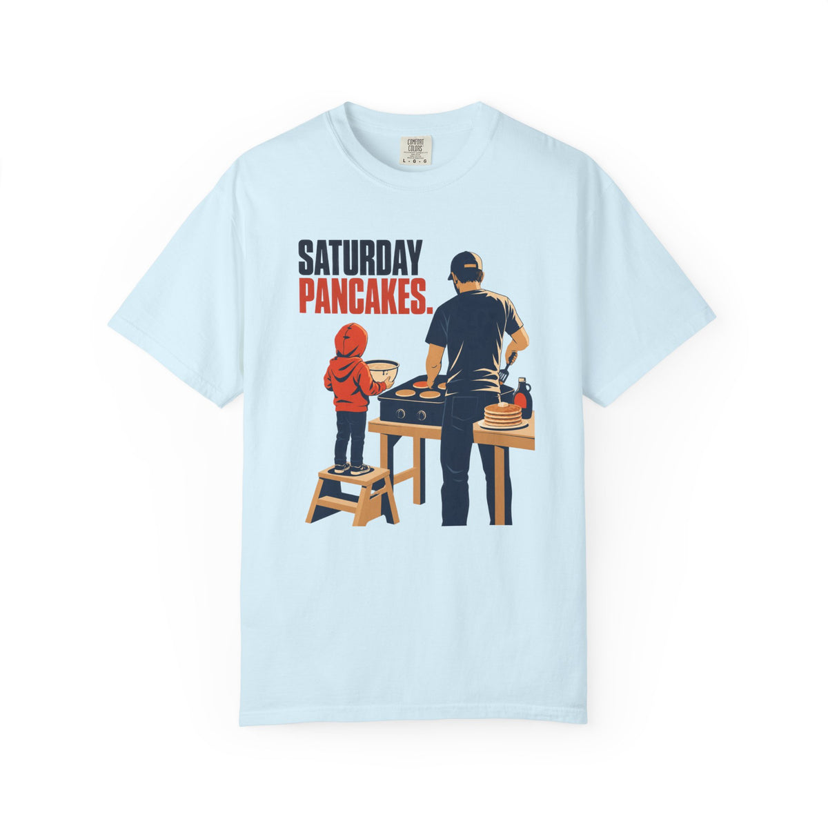 Saturday Pancakes T-Shirt – Dad & Kid Breakfast Graphic Tee