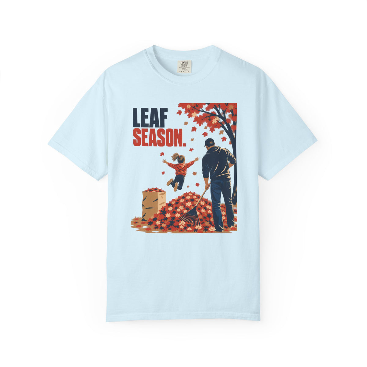 Leaf Season T-Shirt — Vintage Fall Kids & Dad Leaf Pile Design