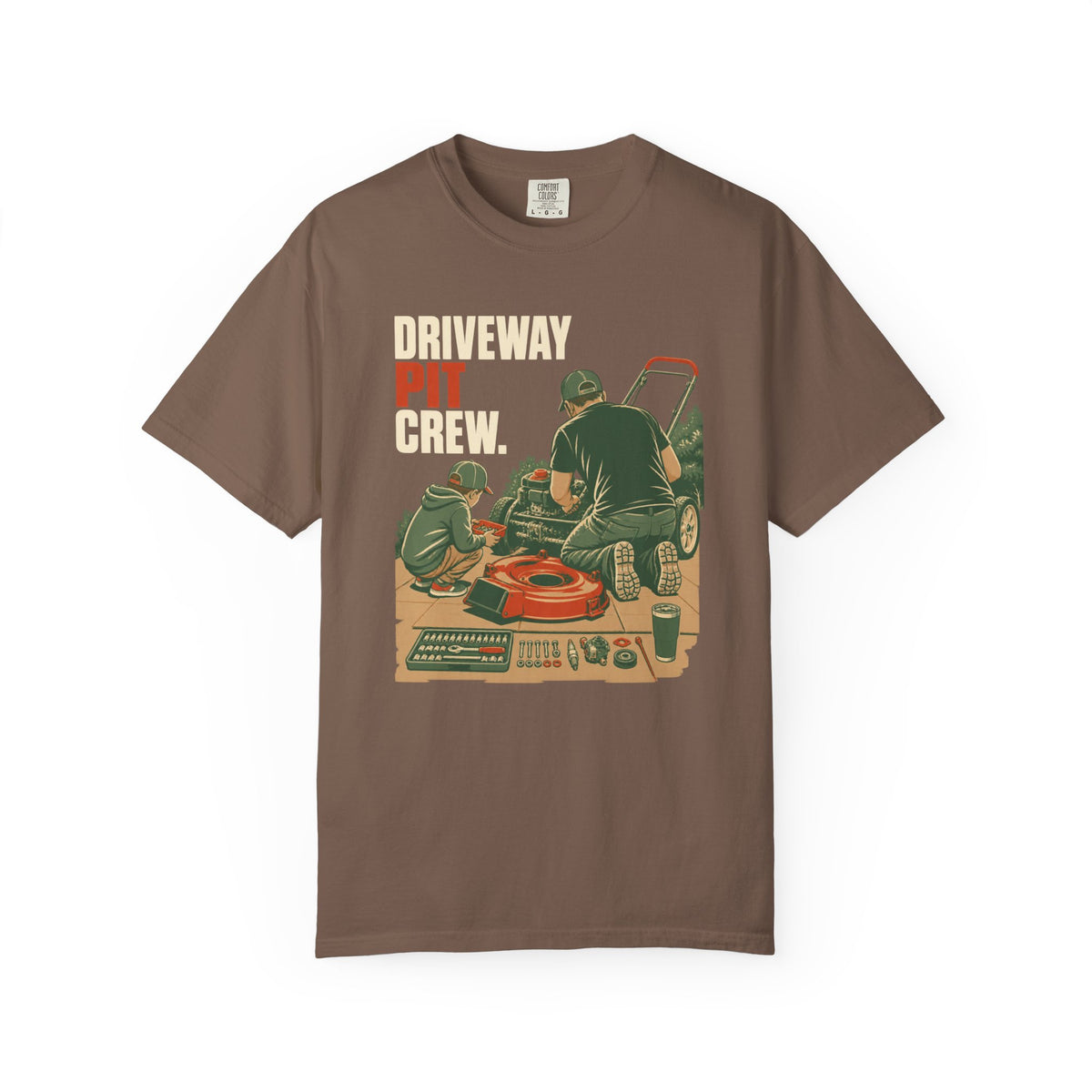 Driveway Crew T-Shirt — Vintage Car Maintenance Graphic Tee