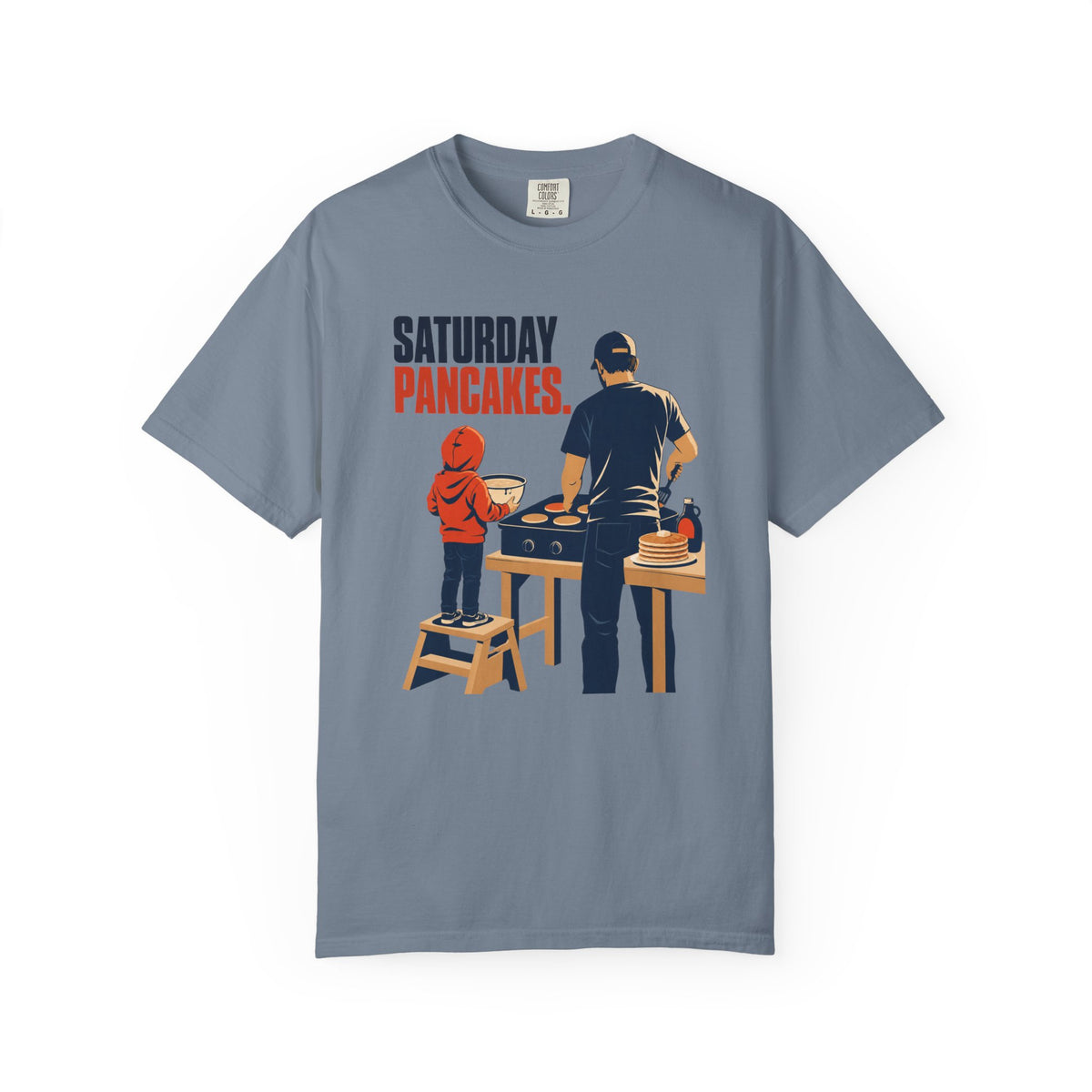 Saturday Pancakes T-Shirt – Dad & Kid Breakfast Graphic Tee