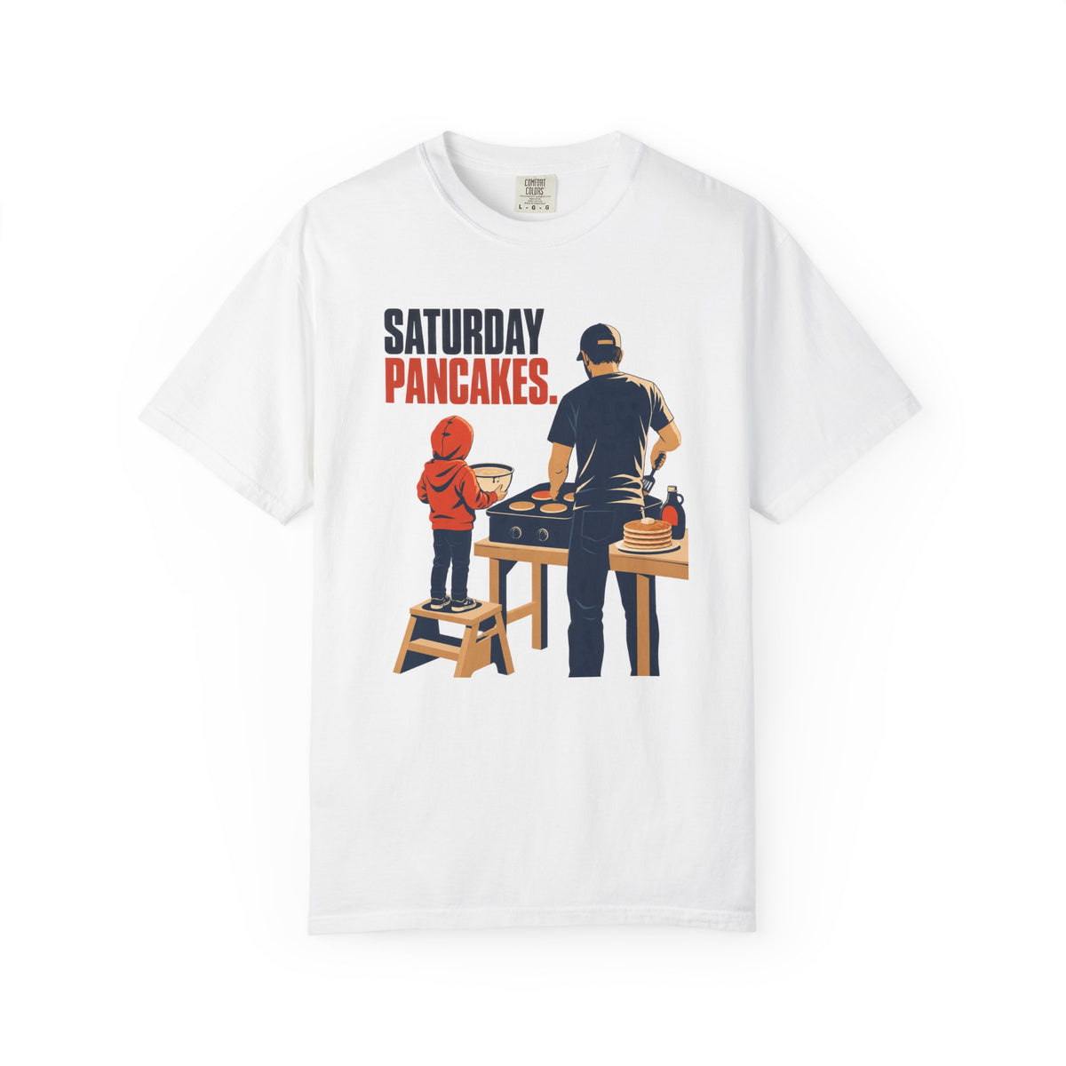 Saturday Pancakes T-Shirt – Dad & Kid Breakfast Graphic Tee