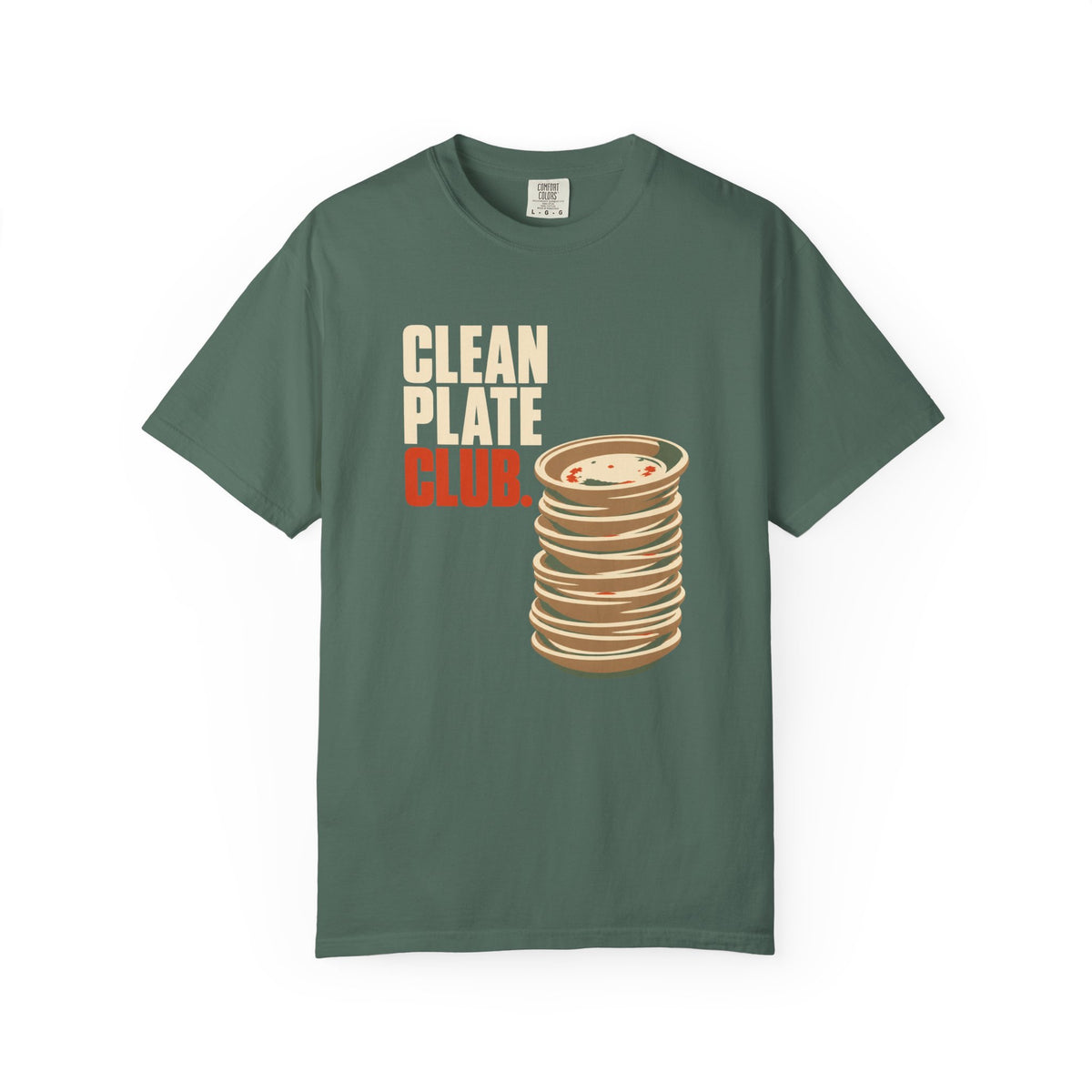Clean Plate Club T-Shirt — Retro Stack of Plates Graphic Tee