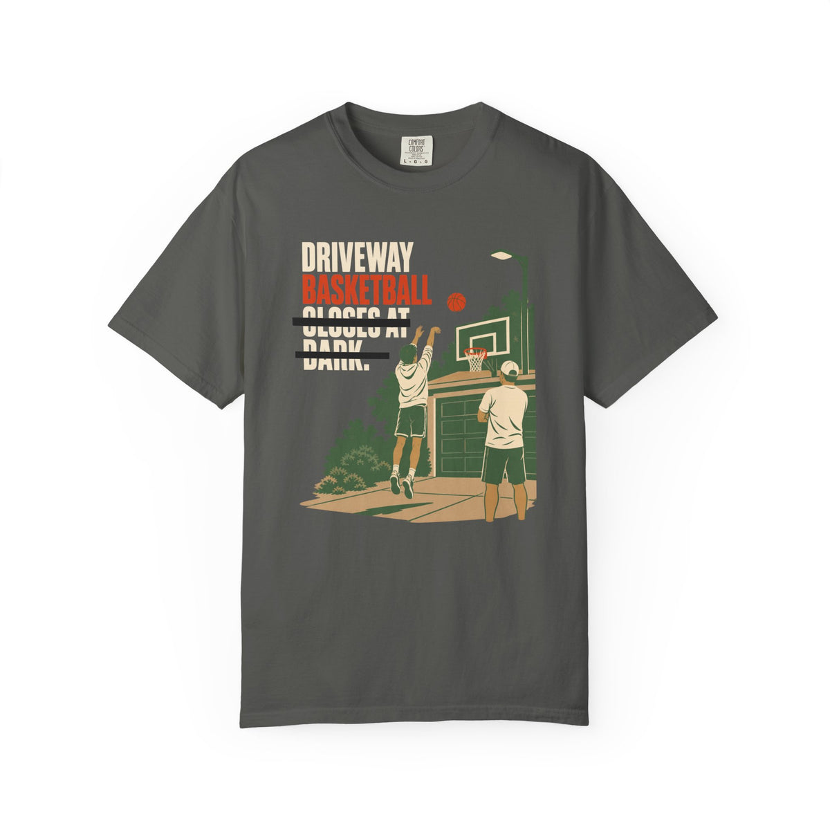 Basketball Driveway Tee — "Driveway Basketball" Retro Outdoor Court T‑Shirt