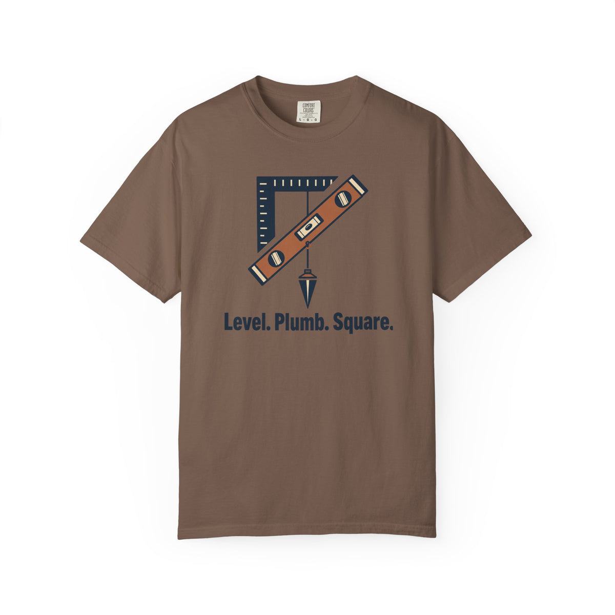 Level. Plumb. Square. T-Shirt — Carpenter & DIY Toolbox Tee